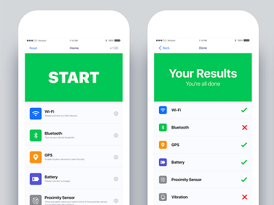 Phone Status Check App app app design check design ios iphone phone status