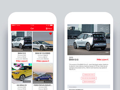 List/Details Screen - Car iOS App app design automotive car concept details ios list product ui ux