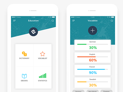 Education App app design e learning education flat ios learning lesson ui ux