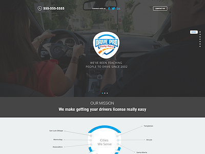 Driving School Website car design driving homepage landing page school ui ux web website