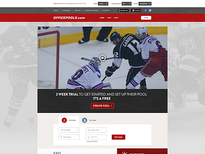 Sports Fantasy Website Concept header interface sports ui ux web web design website