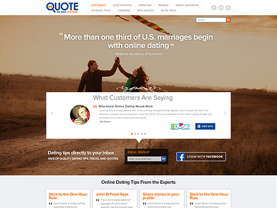 Quote website Concept design hero interface landing page layout light quote ui ux web website
