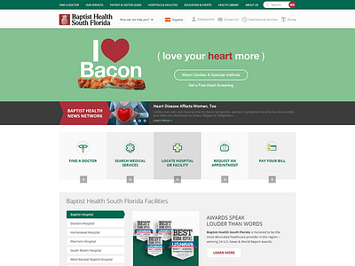 Hospital Website Concept creative homepage hospital icons illustration landing medical page web website