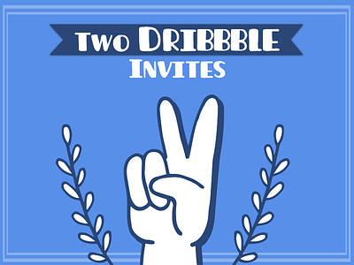 x2 Dribbble Invites design draft dribbble illustration invitation invite typography vector