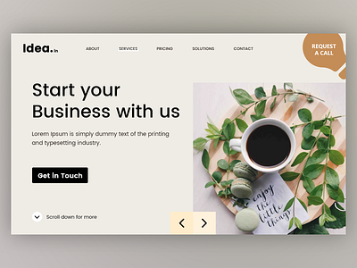 Website Idea.in banner design coffe design features landing page ui ux web web site design