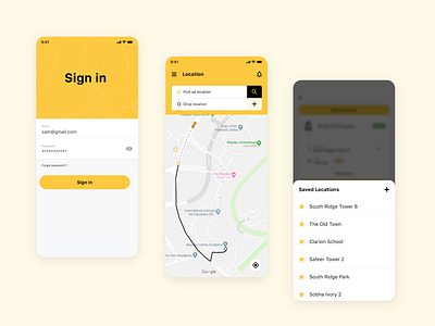 Transport App app bus ios location sign in taxi tracker transport app ui ux