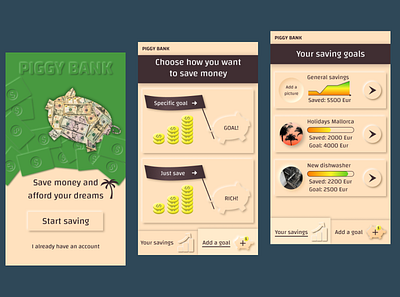 PIGGY BANK app neumorphism pig piggy bank saving money