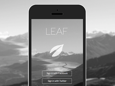 Leaf - Social Media App app art black design graphic social ui ux white