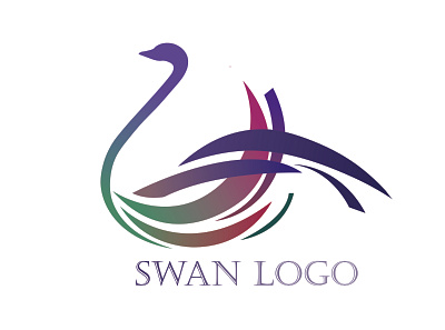 Swan with Gradiant minimalist logo unique design