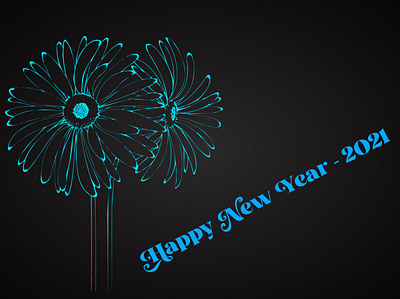 Happy New Year 2021 Drop shadow creative design unique design