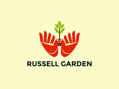 RUSSELL GARDEN branding cottage garden graphic design illustration logo logo design logotype plants vector