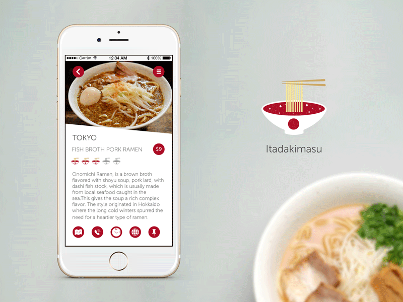 Ramen App animation food gif ios mobile ramen ui ux