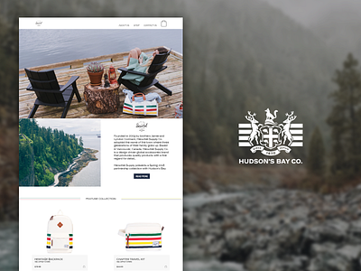 Herschel x Hudson's Bay Co. Website bag canada clean ecommerce herschel hudsons bay minimal shopping ui ux vancouver website