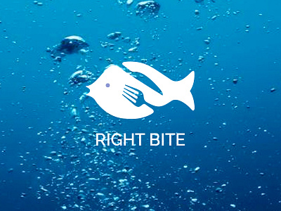 Right Bite Logo Version 1 brand identity chicago dining eating fish food lake logo ocean seafood sustainable seafood