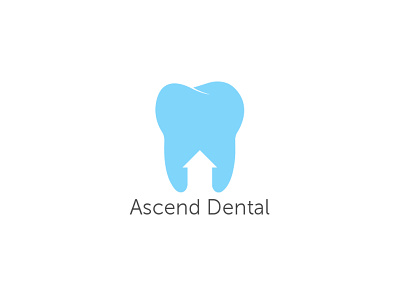 Ascend Dental arrow blue brand identity branding dentist dentistry health logo medical symbol tooth wordmark