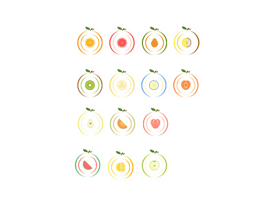 Frootzy brand identity drinks flavours fruits icons