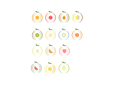 Frootzy brand identity drinks flavours fruits icons