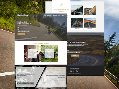 Twisted Road branding clean interface logo minimal motorcycle rides sign up page ui vintage web design website
