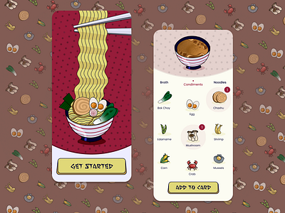 Ramen order mobile app app food illustration japanese mobile ordering ramen ui ux