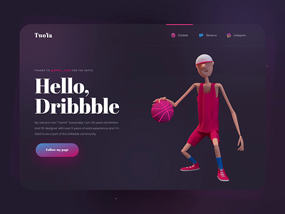 Welcome dribbble 3d after effect aftereffects animation ball basketball c4d character design motion designer redshift redshift3d ui