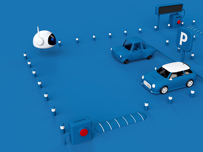 Cartoon 3D Parking 3d aftereffects animation blender c4d car cartoon design illustration isometric motion designer motion graphics parking redshift ui