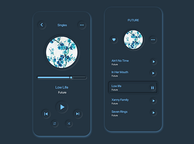 Music Neumorphism app app ui minimal modern music music album music app neumorphism soft ui song uiux