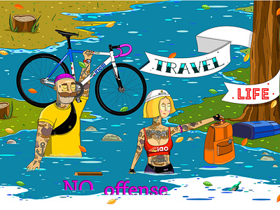 travel illustration bike design illustration illustration art illustrator ink photoshop tattoo travel