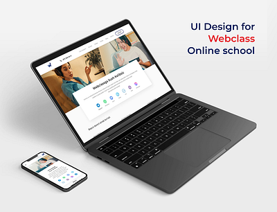 UI design for Webclass Online school educational design landingpage laptop mockup learning website online education ui uidesign webapp