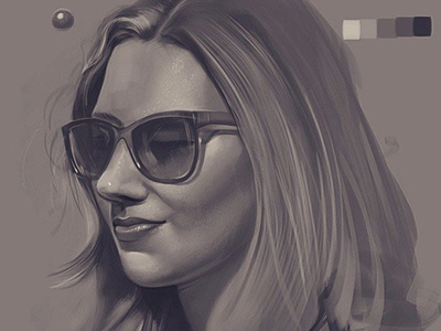 Face color face glasses sepia sketch woman