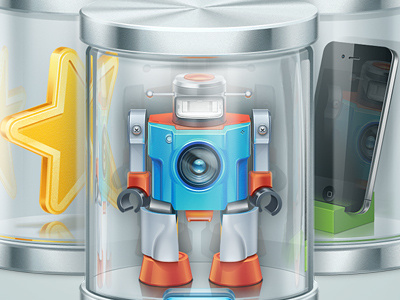 (Progress-2) new icon glass icon iphone robot star