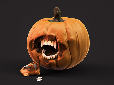 Pumpkin creepy halloween pumpkin sculpt teeth