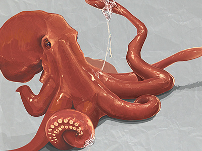 Octopus draft illustration octopus