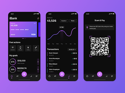 Mobile Banking creditcard figma mobile app mobile banking qr code design qrcode ui uidesign uiux ux uxdesign