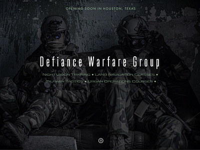 Landing Page - Defiance Warfare Group branding houston landing page squarespace web design ui web design web design houston web designer web development webdesign