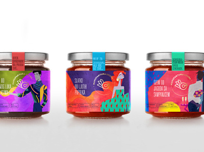 Extraordinary Jams branding champagne character chilly chutney gold foil illustration jam jar label organic package package design packaging design strawberry