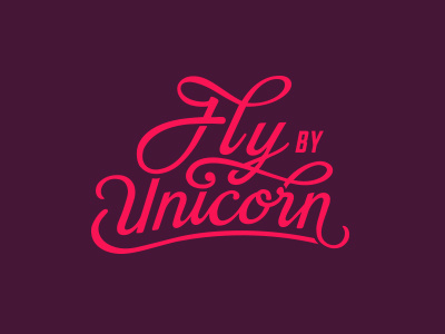 FlyByUnicorn Colour branding calligraphy design handwritten logo logotype technology typography unicorn women