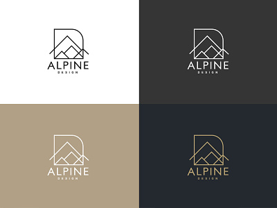 Alpine Design alpine architecture d design geometric interior letter logo minimal mountain texture triangle