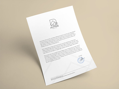 Alpine Design - Letterhead alpine architecture branding design gold letterhead minimal stationery studio