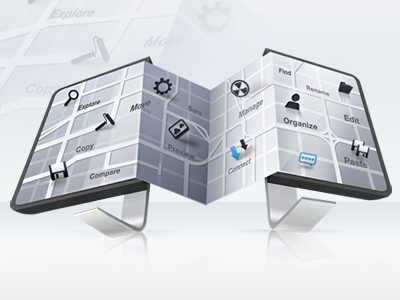 System Navigator - Dual Monitor computer dual explore icon icons managing map monitor navigator organize organizing software system