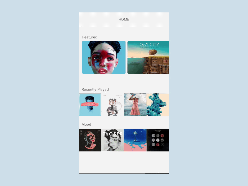 UI daily practice 001 album app blur design flat motion music play song ui