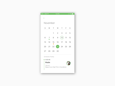 Calendar app calendar date flat groomer pet schedule track week