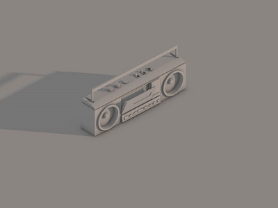 Retro devices 3d boombox c4d clay device electrics isometric music retro