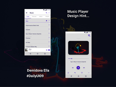 Dailyui 009, Music Player app dailyui dailyui 009 dailyui09 design music player music player app music player design hint... music player design hint... music player ui ui ux uxdesign