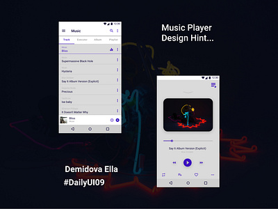 Dailyui 009, Music Player