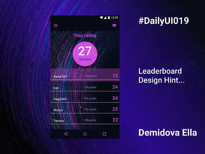Leaderboard, Dailyui019 app daily ui 019 daily ui 19 dailyui dailyui019 dailyui19 design leaderboard leaderboards ux ui uxdesign