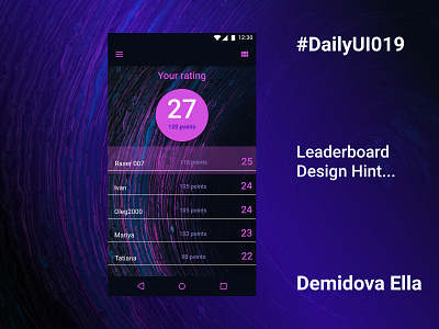 Leaderboard, Dailyui019