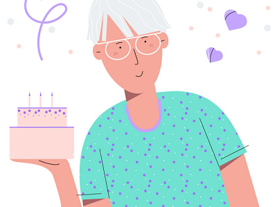 My birthday design flat illustration