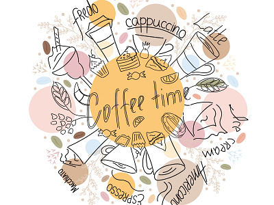 Coffe time2 banner chocolate design espresso flat flyer illustration morning coffee muffin