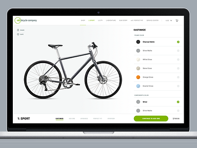 Bicycle Customizer bicycle bikes custom customizer design ecommerce product roll web