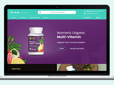 Homepage Design Concept for Wellness Brand collection concept design ecommerce hero homepage natural nutrition remedies wellness